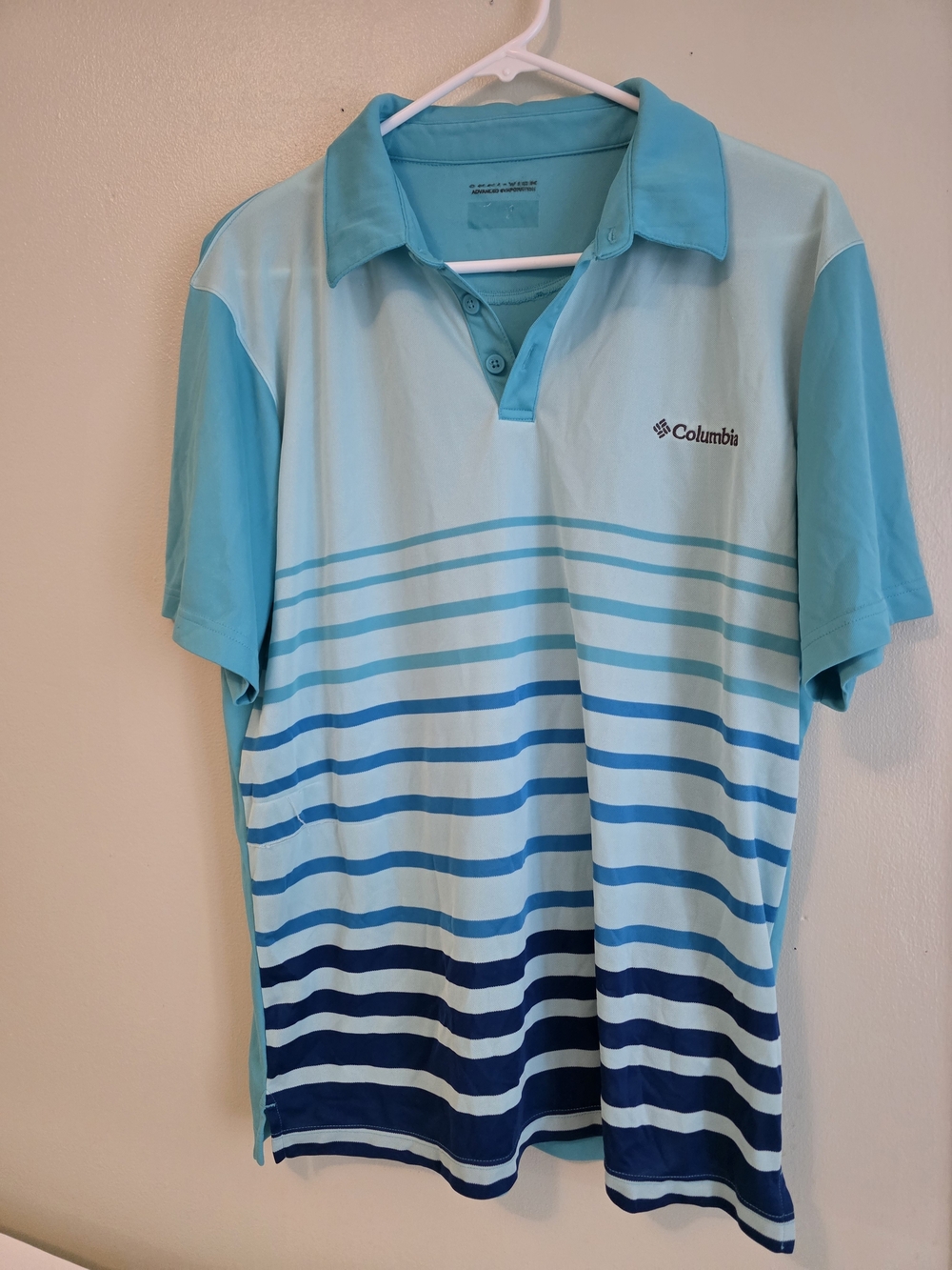 Columbia Men’s Light Blue Striped Polo